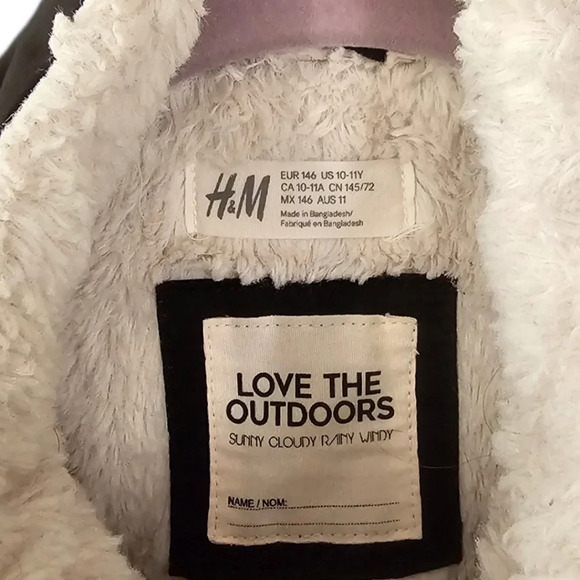H&M Black Youth Parka Coat - Picture 3 of 10
